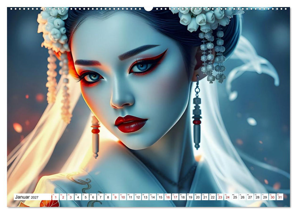 Dunkle Eleganz der Geishas (CALVENDO Premium Wandkalender 2027)