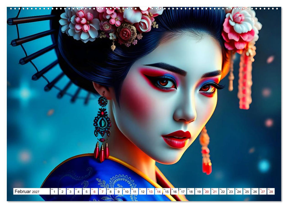 Dunkle Eleganz der Geishas (CALVENDO Premium Wandkalender 2027)
