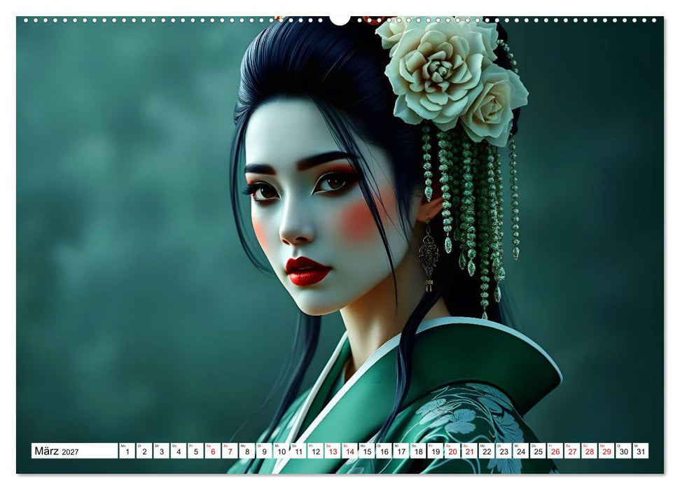 Dunkle Eleganz der Geishas (CALVENDO Premium Wandkalender 2027)