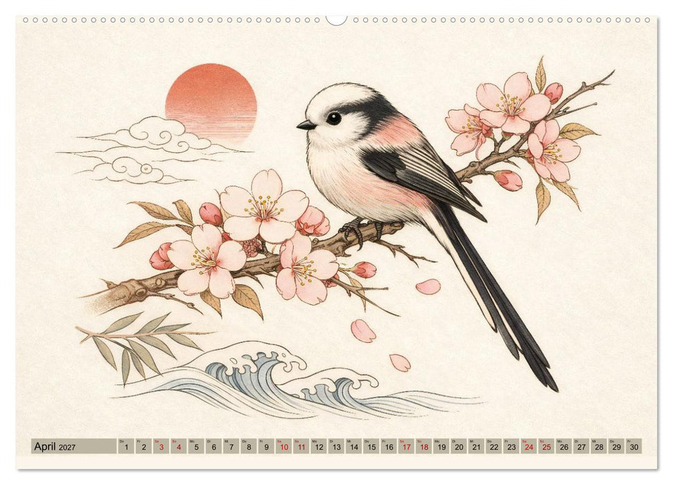 Naturwunder Japan: Faszinierende Vogelarten in traditioneller Kunst (CALVENDO Wandkalender 2027)