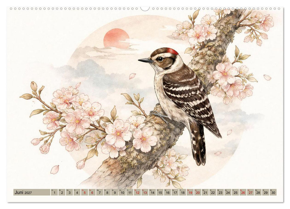 Naturwunder Japan: Faszinierende Vogelarten in traditioneller Kunst (CALVENDO Wandkalender 2027)