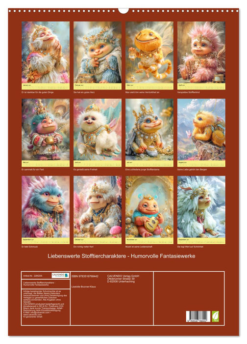Liebenswerte Stofftiercharaktere - Humorvolle Fantasiewerke (CALVENDO Wandkalender 2027)