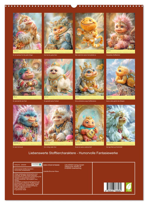 Liebenswerte Stofftiercharaktere - Humorvolle Fantasiewerke (CALVENDO Premium Wandkalender 2027)