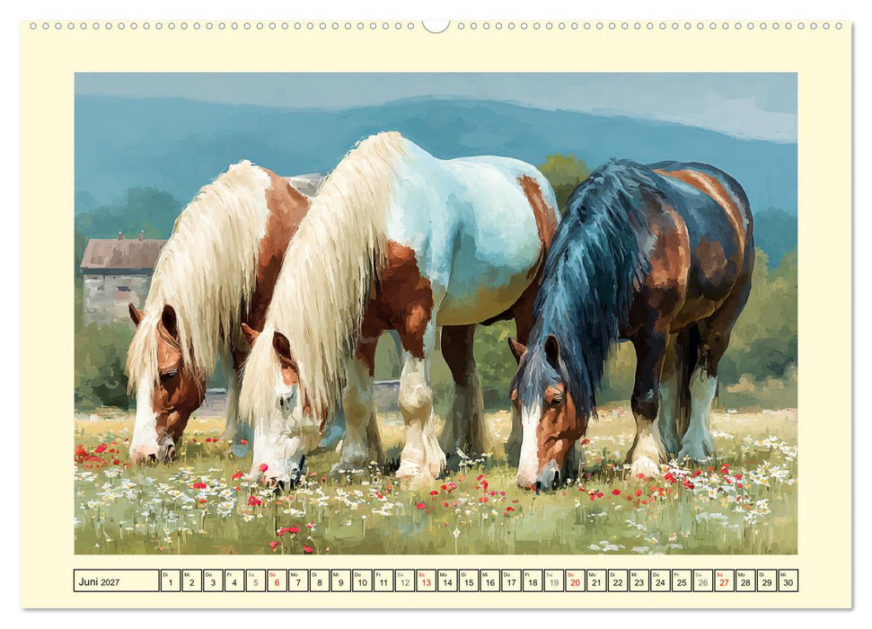 Starke Pferde. Imposante Kaltblüter auf dem Farmland (CALVENDO Wandkalender 2027)