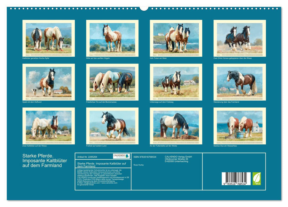 Starke Pferde. Imposante Kaltblüter auf dem Farmland (CALVENDO Premium Wandkalender 2027)