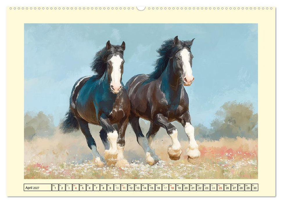 Starke Pferde. Imposante Kaltblüter auf dem Farmland (CALVENDO Premium Wandkalender 2027)
