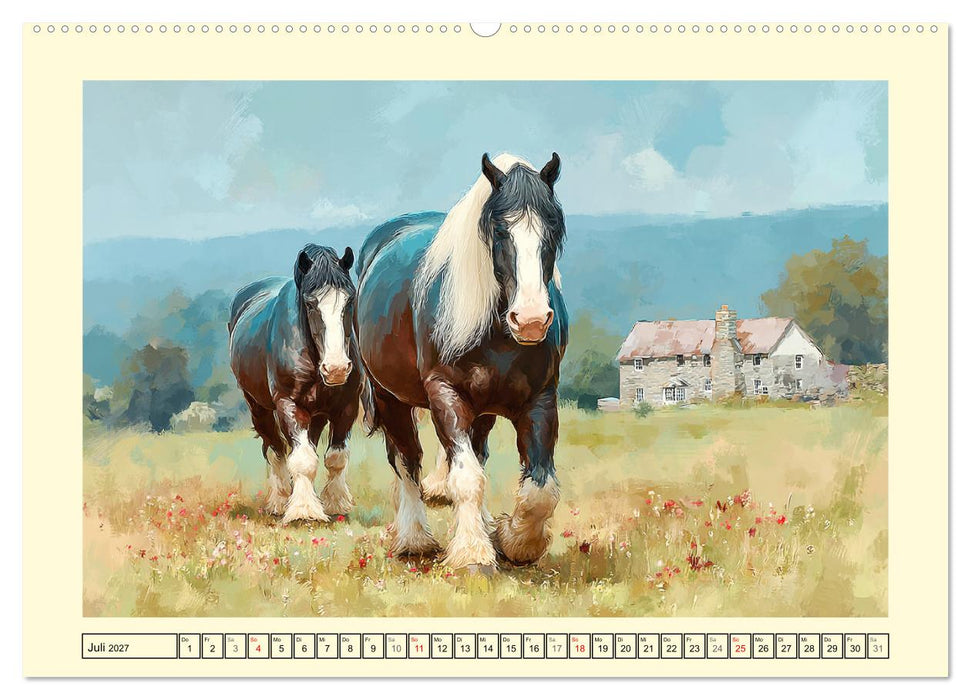 Starke Pferde. Imposante Kaltblüter auf dem Farmland (CALVENDO Premium Wandkalender 2027)