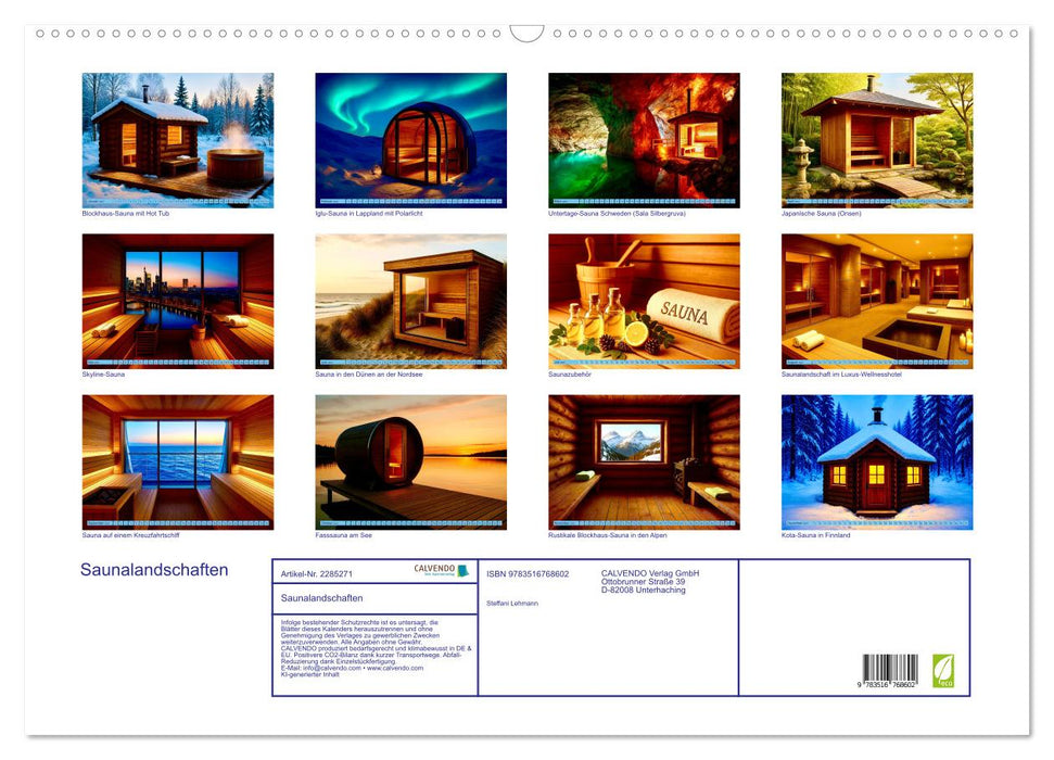 Saunalandschaften (CALVENDO Wandkalender 2027)