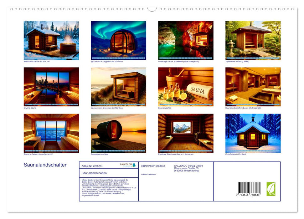 Saunalandschaften (CALVENDO Premium Wandkalender 2027)
