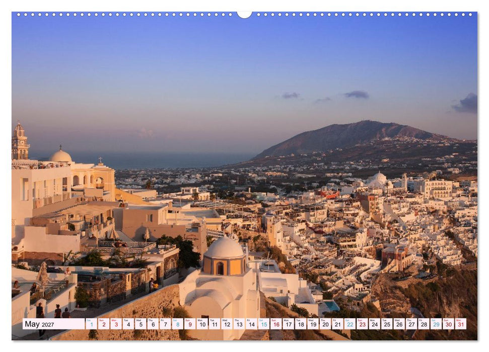 Santorini Island in the Light of the Aegean (CALVENDO Monthly Calendar 2027)
