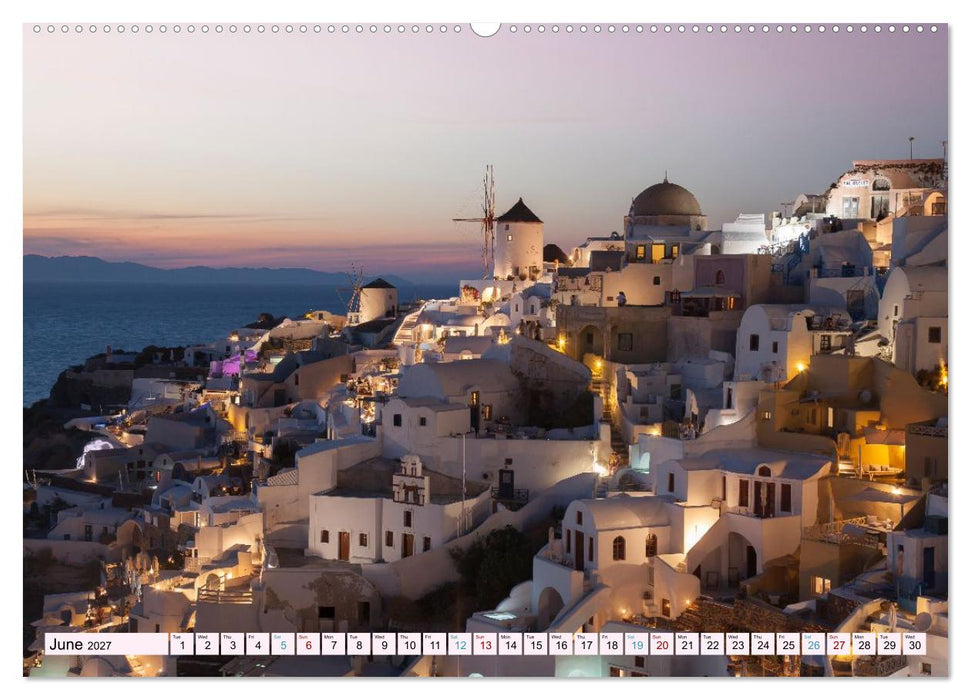 Santorini Island in the Light of the Aegean (CALVENDO Monthly Calendar 2027)