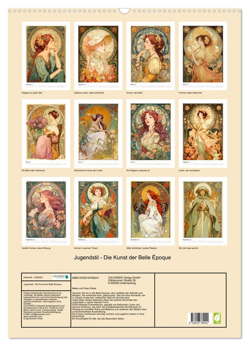 Jugendstil - Die Kunst der Belle Époque (CALVENDO Wandkalender 2027)