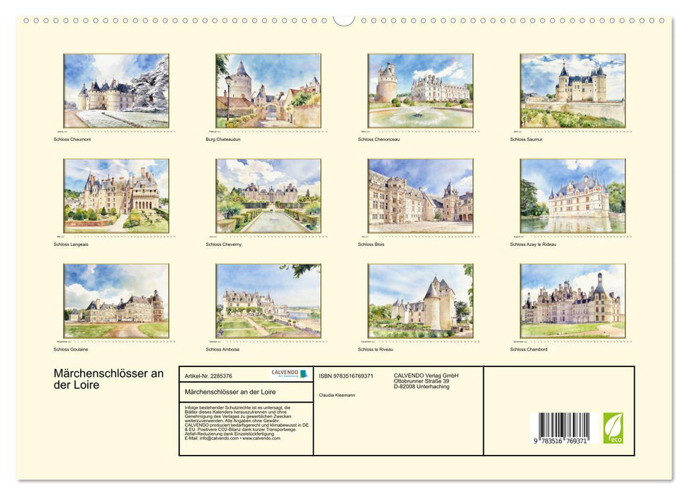 Märchenschlösser an der Loire (CALVENDO Premium Wandkalender 2027)