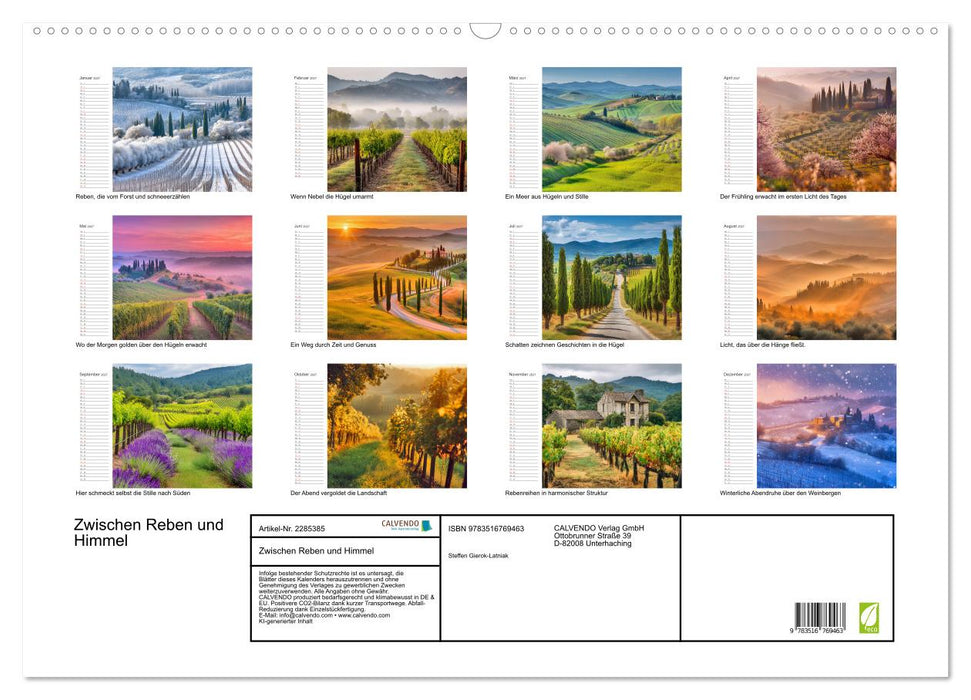 Zwischen Reben und Himmel (CALVENDO Wandkalender 2027)