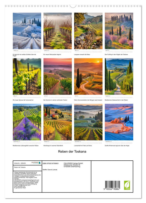Reben der Toskana (CALVENDO Premium Wandkalender 2027)