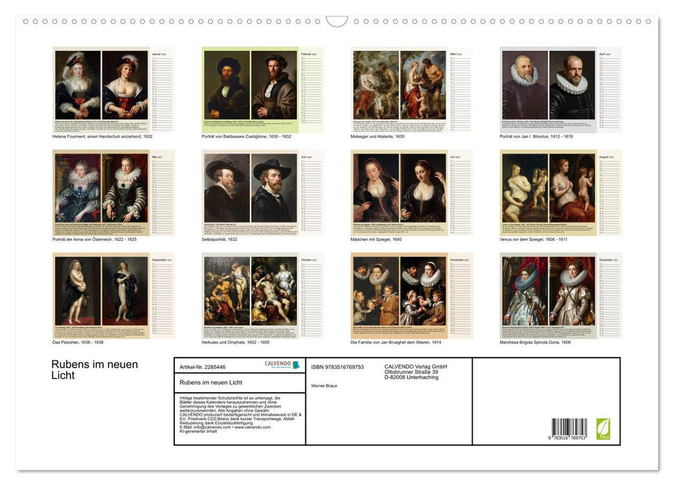 Rubens im neuen Licht (CALVENDO Wandkalender 2027)