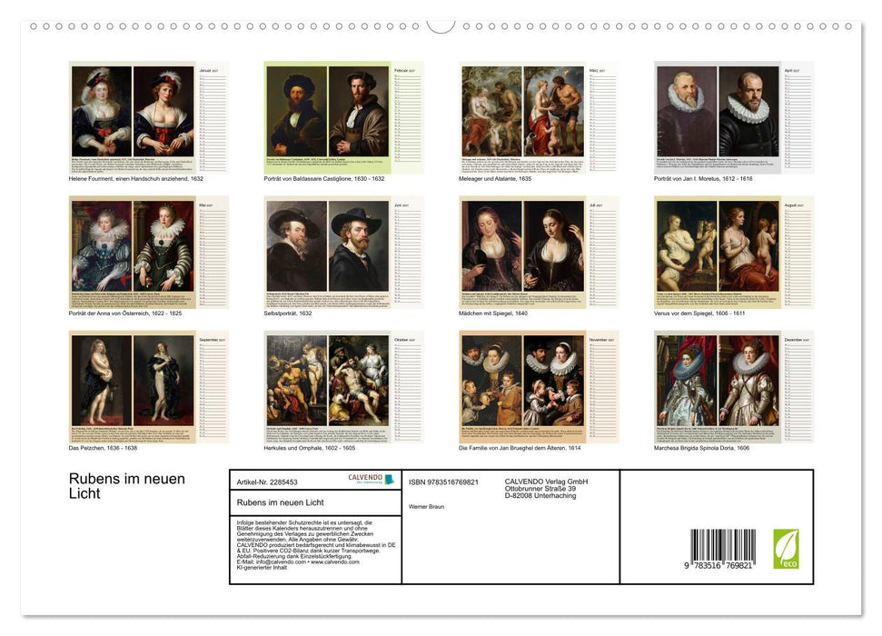 Rubens im neuen Licht (CALVENDO Premium Wandkalender 2027)