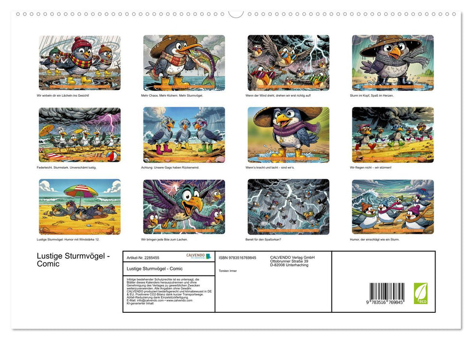 Lustige Sturmvögel - Comic (CALVENDO Premium Wandkalender 2027)