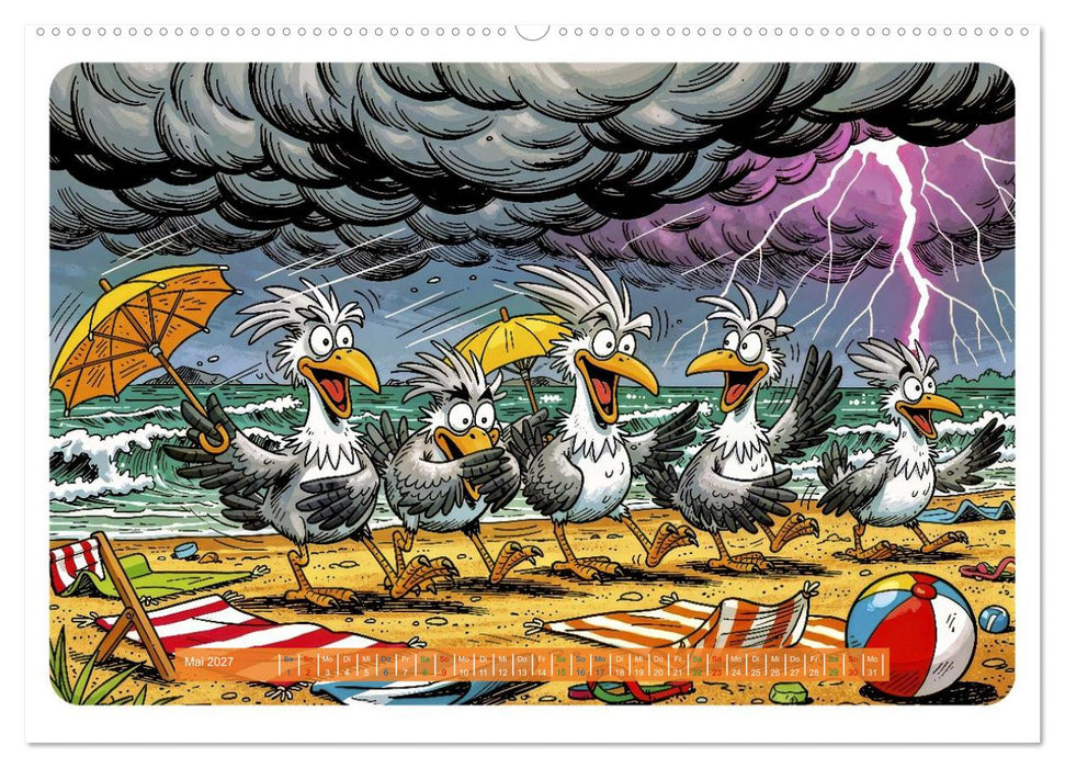 Lustige Sturmvögel - Comic (CALVENDO Premium Wandkalender 2027)