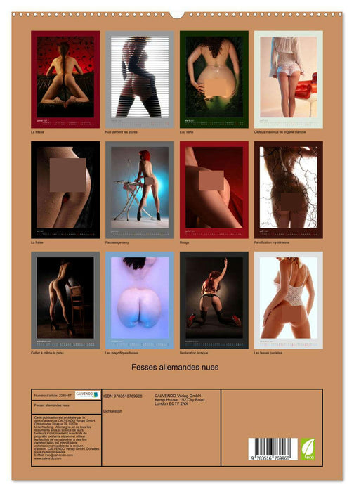 Fesses allemandes nues (CALVENDO Calendrier supérieur 2027)