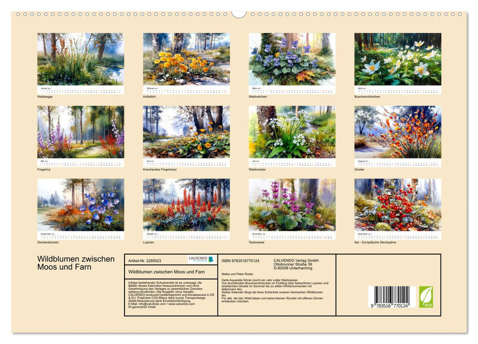 Wildblumen zwischen Moos und Farn (CALVENDO Premium Wandkalender 2027)