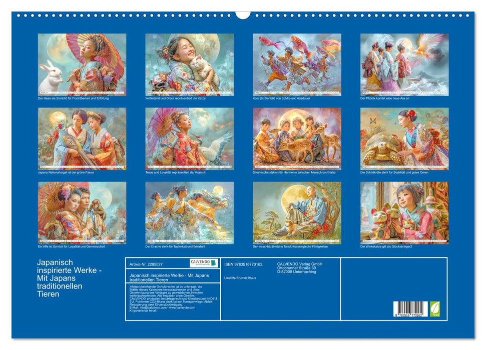Japanisch inspirierte Werke - Mit Japans traditionellen Tieren (CALVENDO Wandkalender 2027)