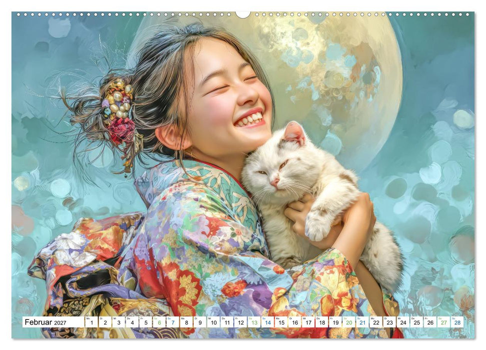 Japanisch inspirierte Werke - Mit Japans traditionellen Tieren (CALVENDO Wandkalender 2027)