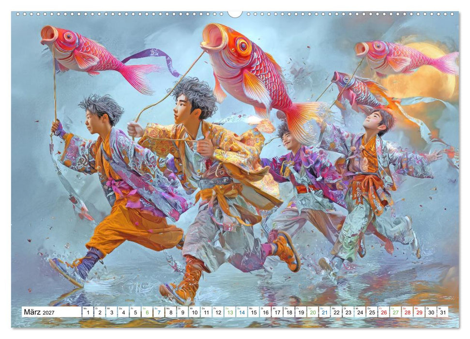 Japanisch inspirierte Werke - Mit Japans traditionellen Tieren (CALVENDO Wandkalender 2027)