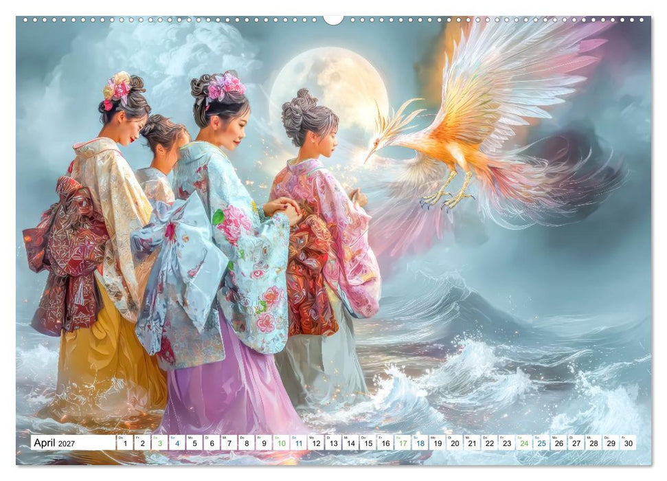 Japanisch inspirierte Werke - Mit Japans traditionellen Tieren (CALVENDO Wandkalender 2027)