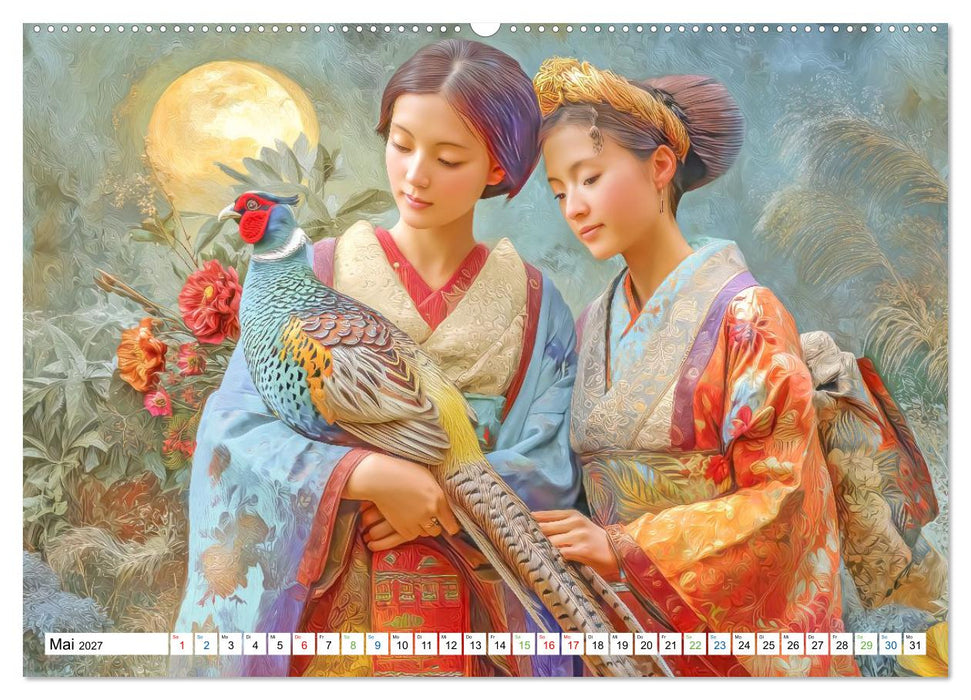 Japanisch inspirierte Werke - Mit Japans traditionellen Tieren (CALVENDO Wandkalender 2027)