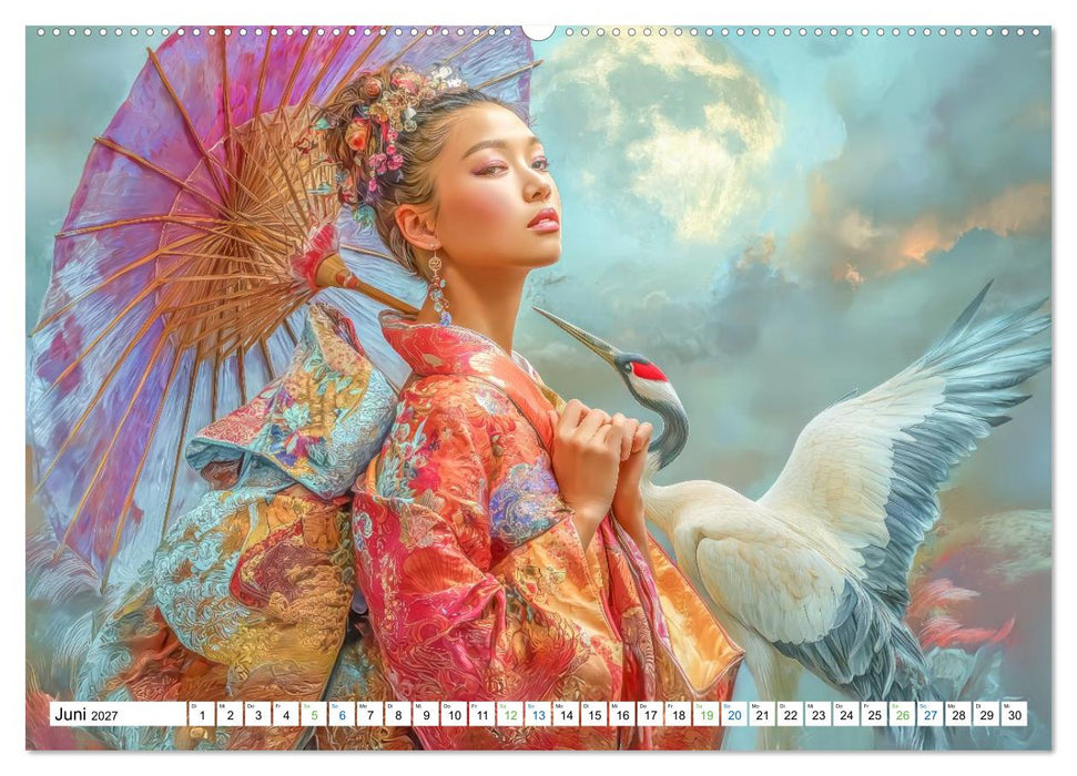 Japanisch inspirierte Werke - Mit Japans traditionellen Tieren (CALVENDO Wandkalender 2027)