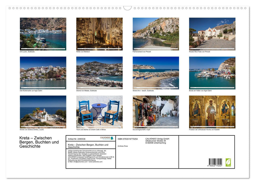 Kreta – Zwischen Bergen, Buchten und Geschichte (CALVENDO Wandkalender 2027)