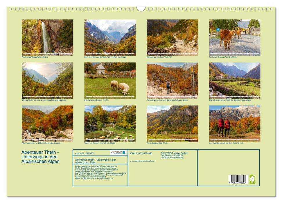 Abenteuer Theth - Unterwegs in den Albanischen Alpen (CALVENDO Wandkalender 2027)