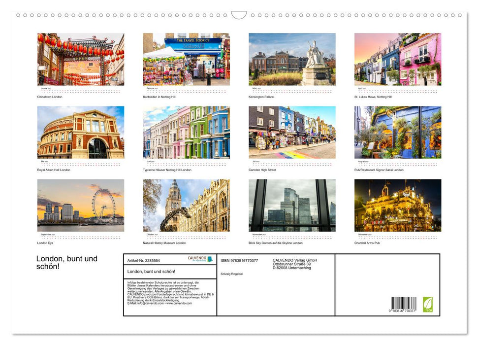 London, bunt und schön! (CALVENDO Wandkalender 2027)