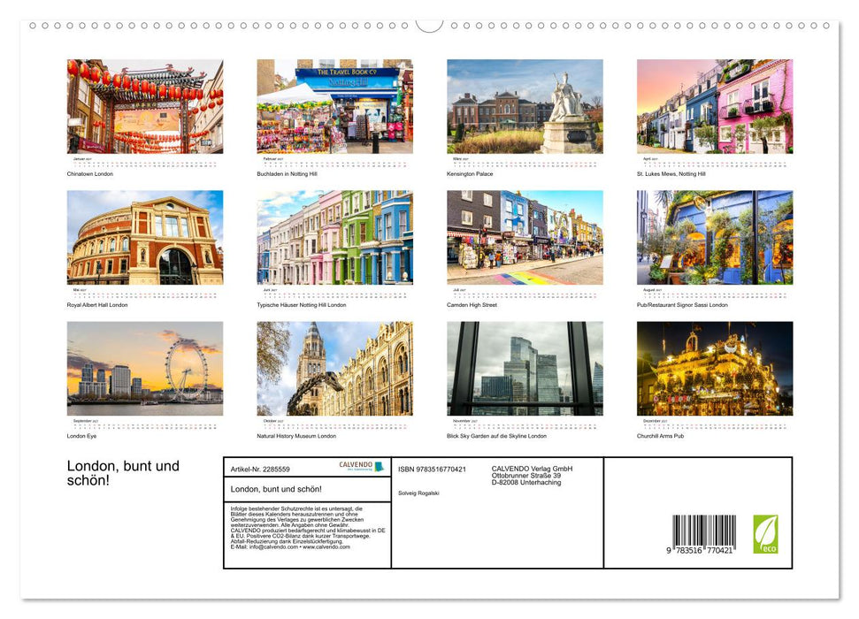 London, bunt und schön! (CALVENDO Premium Wandkalender 2027)
