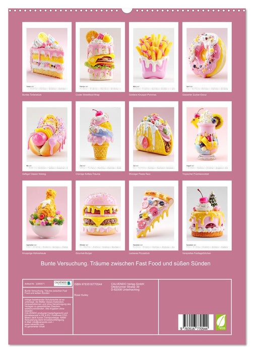 Bunte Versuchung. Träume zwischen Fast Food und süßen Sünden (CALVENDO Premium Wandkalender 2027)