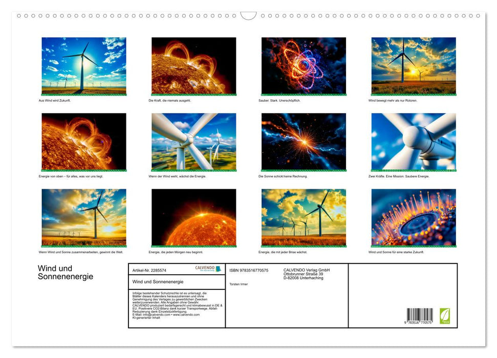 Wind und Sonnenenergie (CALVENDO Wandkalender 2027)