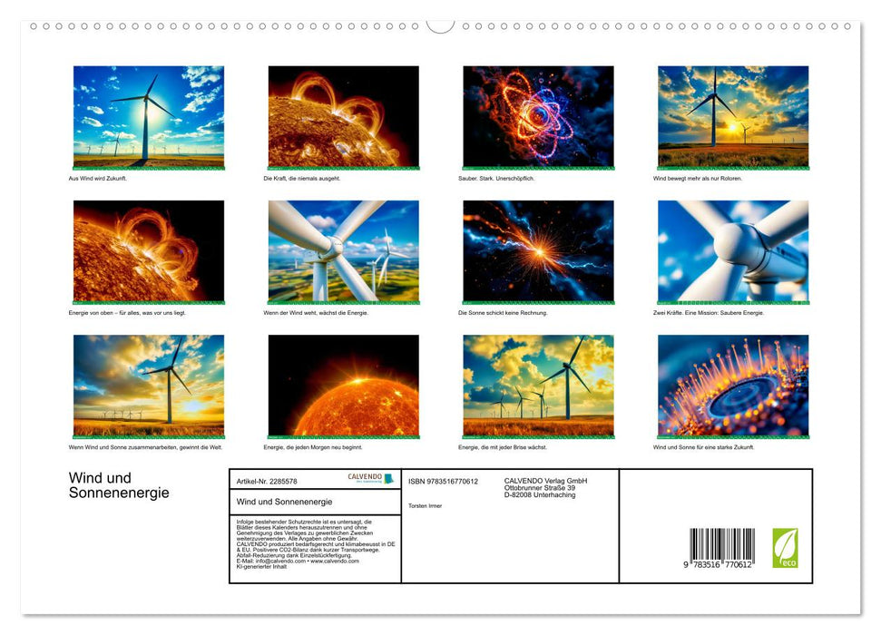 Wind und Sonnenenergie (CALVENDO Premium Wandkalender 2027)