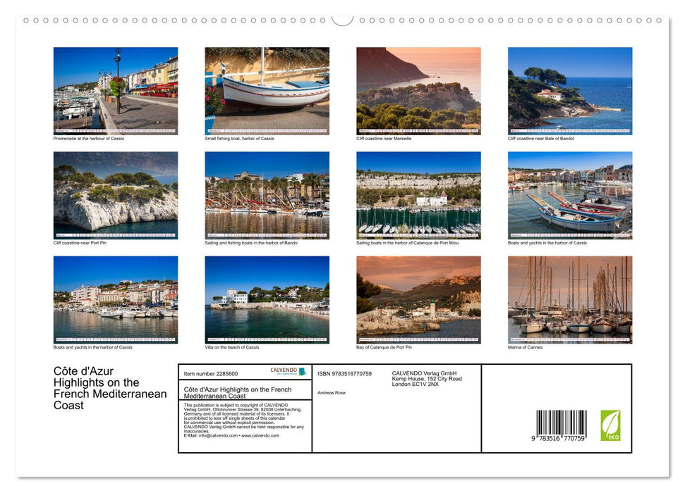 Côte d'Azur Highlights on the French Mediterranean Coast (CALVENDO Premium-Calendar 2027)