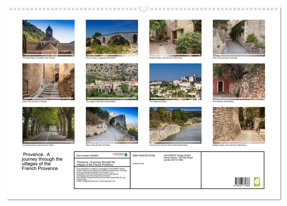 Provence. A journey through the villages of the French Provence (CALVENDO Monthly Calendar 2027)