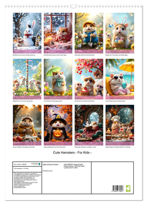 Cute Hamsters - For Kids - (CALVENDO Monthly Calendar 2027)