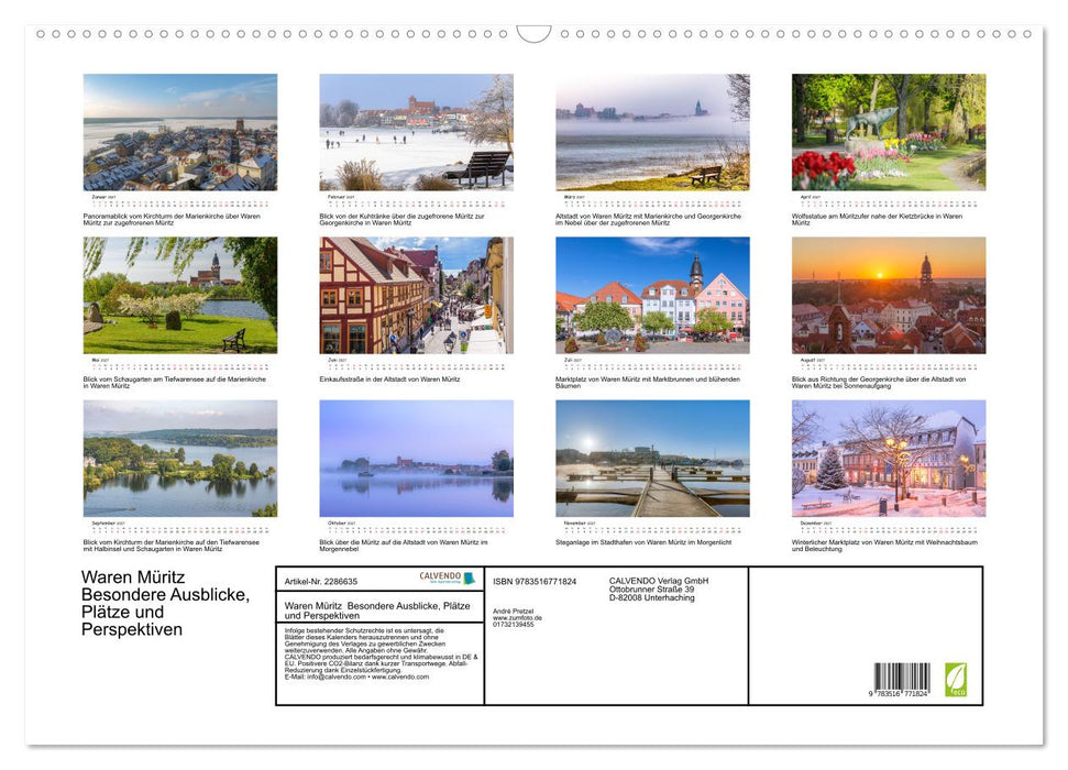 Waren Müritz Besondere Ausblicke, Plätze und Perspektiven (CALVENDO Wandkalender 2027)