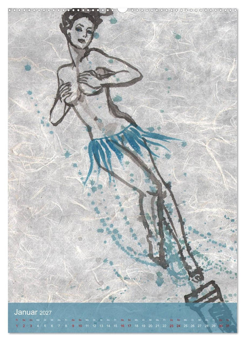DELIKATESSEN - leckere Köstlichkeiten & kalorienarme Pin up Illustrationen, Zeichnungen, Grafiken und Malerei der Marke "Burlesque up your wall" von Sara Horwath (CALVENDO Premium Wandkalender 2027)