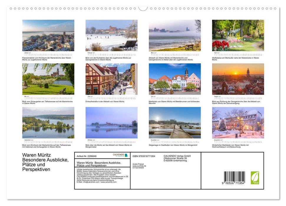 Waren Müritz Besondere Ausblicke, Plätze und Perspektiven (CALVENDO Premium Wandkalender 2027)