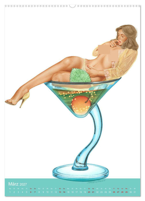 DELIKATESSEN - leckere Köstlichkeiten & kalorienarme Pin up Illustrationen, Zeichnungen, Grafiken und Malerei der Marke "Burlesque up your wall" von Sara Horwath (CALVENDO Wandkalender 2027)