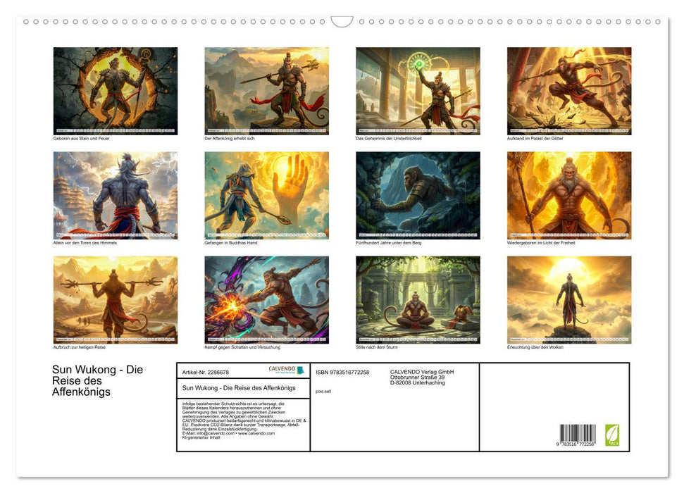 Sun Wukong - Die Reise des Affenkönigs (CALVENDO Wandkalender 2027)