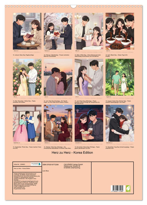Herz zu Herz - Korea Edition (CALVENDO Wandkalender 2027)