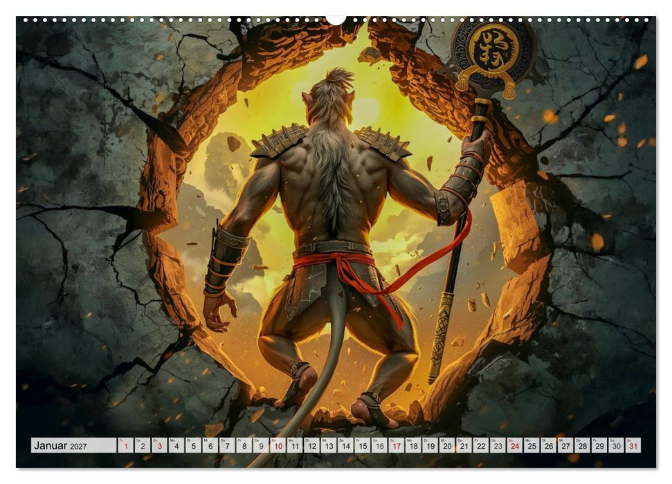 Sun Wukong - Die Reise des Affenkönigs (CALVENDO Premium Wandkalender 2027)