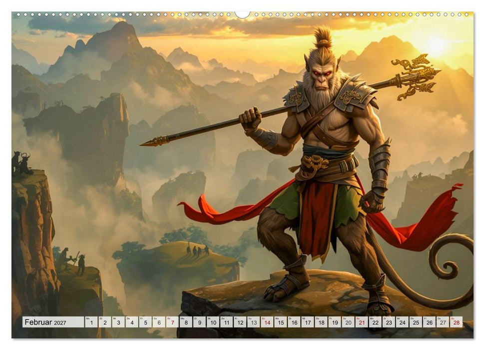 Sun Wukong - Die Reise des Affenkönigs (CALVENDO Premium Wandkalender 2027)