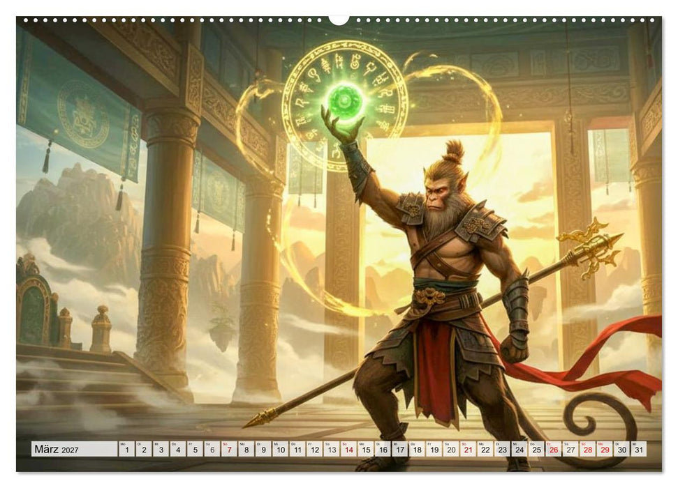 Sun Wukong - Die Reise des Affenkönigs (CALVENDO Premium Wandkalender 2027)